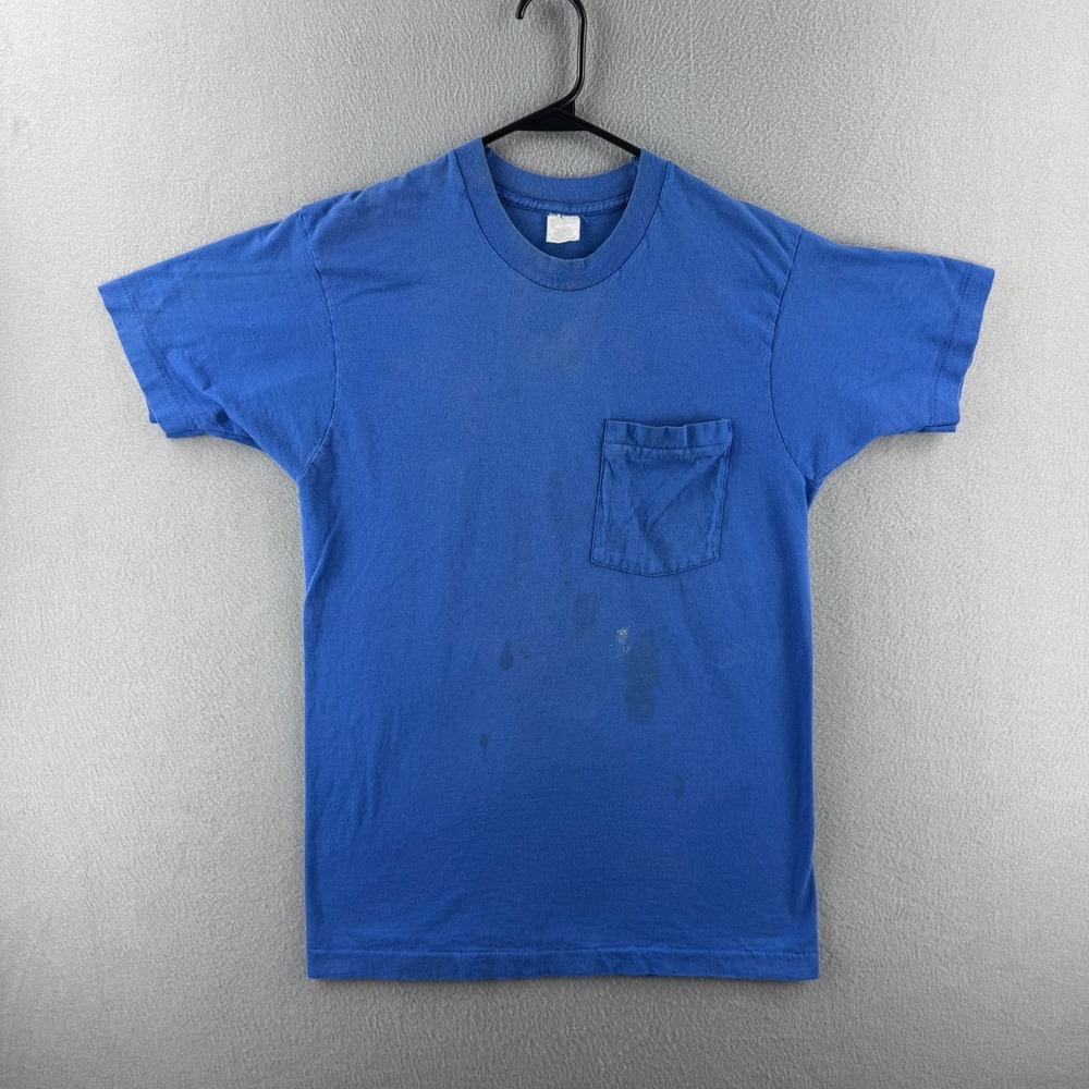 Vintage 80s T Shirt Mens‎ Medium (Fits Small) Selvedge Pocket Single Stitch USA